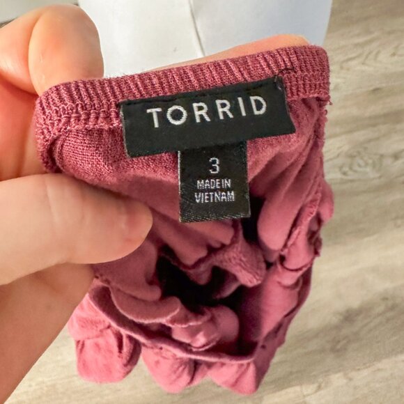 Torrid Mini Lenny Smocked Waist Dress in Wild Ginger Burgundy - Picture 7 of 12